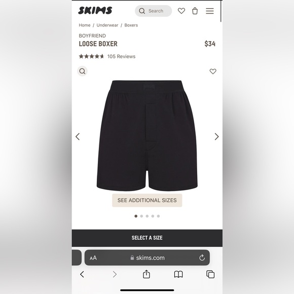 Skims Boyfriend Loose Boxer NWOT - Picture 5 of 5